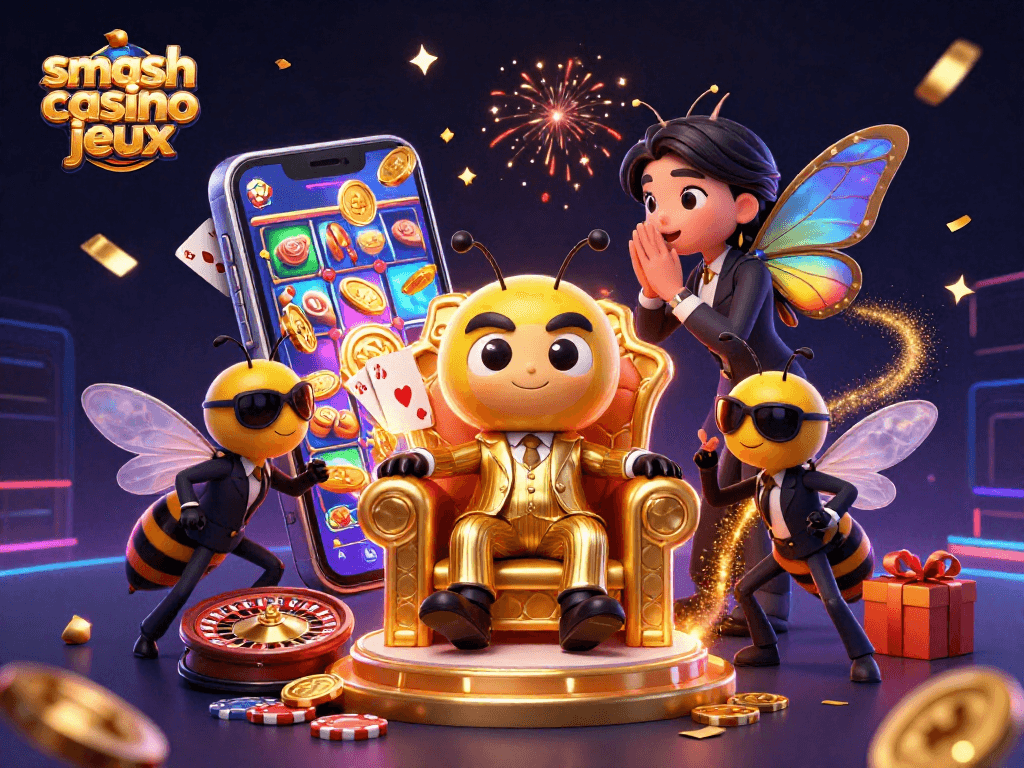 Découvrez les jeux Smash Casino avec des machines à sous colorées et une ambiance captivante.